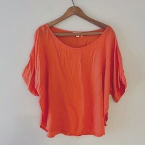 Cloth and Stone Open Side Orange Oversized Dolman Top, Sz M